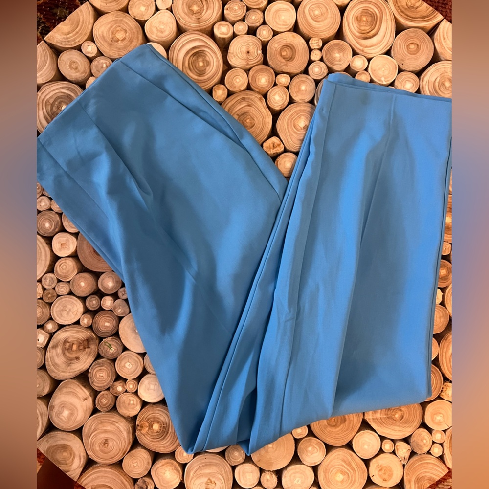 Blue High Waisted Tailored Pants